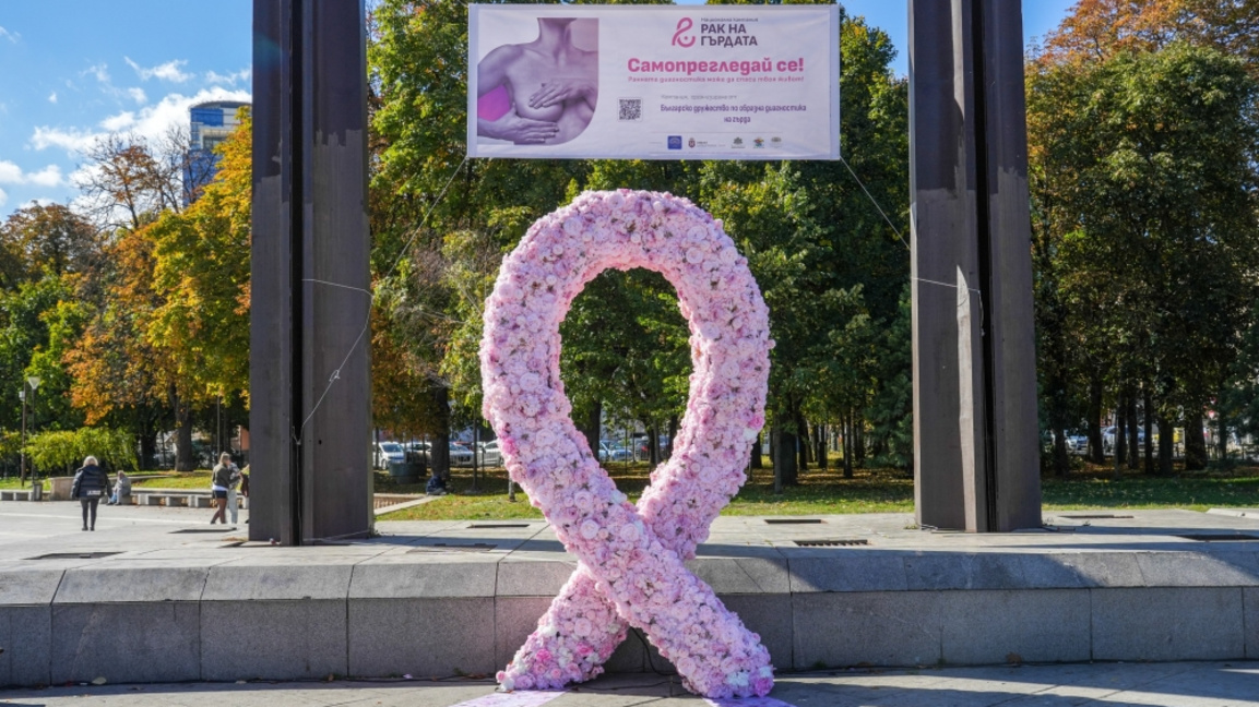 Розова панделка срещу рака на гърдата в ...